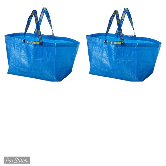 IKEA Handbags - IKEA 2 FRAKTA extra Large BLUE Shopping Tote Bags NEW
